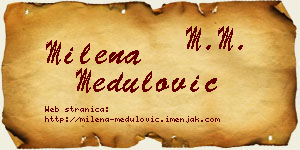 Milena Medulović vizit kartica
